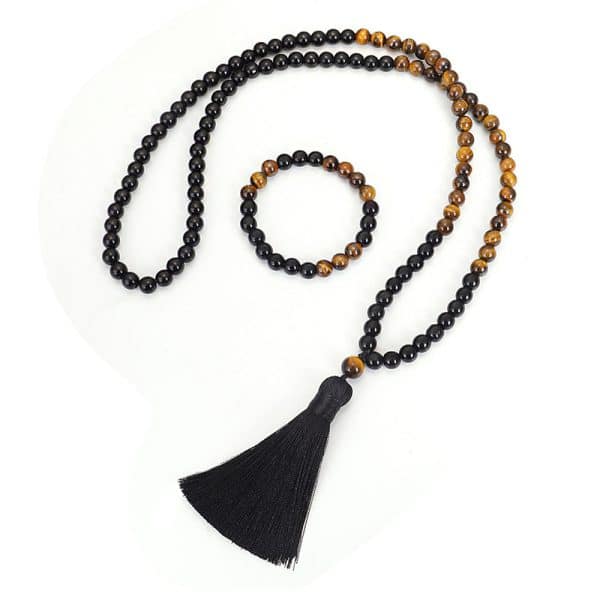 Vintage Versatile Tiger Eye Stone Tassel Sweater Chain