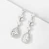 Elegant Long Style Drop AAA Zircon Earrings