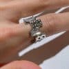 Cross Zircon Ring Ins Women's Special Interest Design Open Gemstone Ring