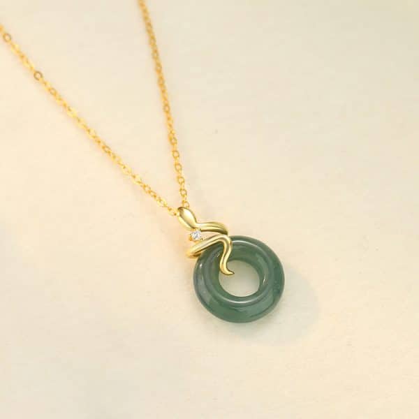 Women Peace Buckle Gold And Silver Necklace