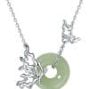 Women's Sterling Silver Butterfly Necklace Personalized Cold Style Hetian Jade Necklace