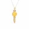 Ethnic Style Ancient Style Gold-plated Inlaid Imitation Old Honey Round Beads Vajra Men's And Women's Pendant Necklace
