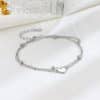 S925 Sterling Silver All-match Heart Double-layer Bracelet
