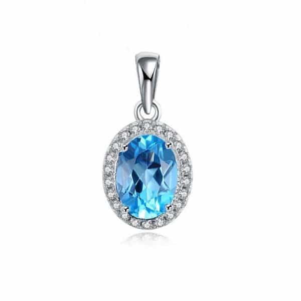 925 Sterling Silver Light Luxury Colored Gems Jewelry Suit Natural