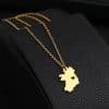 Stainless Steel Peach Heart National Clavicle Chain