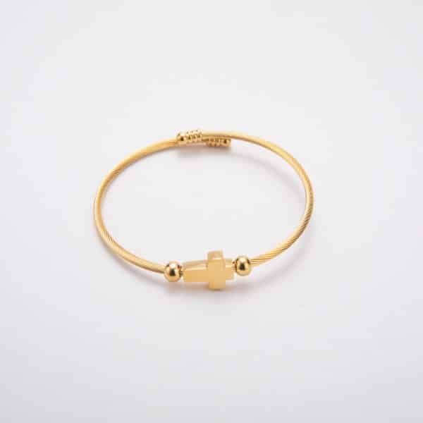Titanium Steel Retro With Opening Adjustable Cross Bracelet