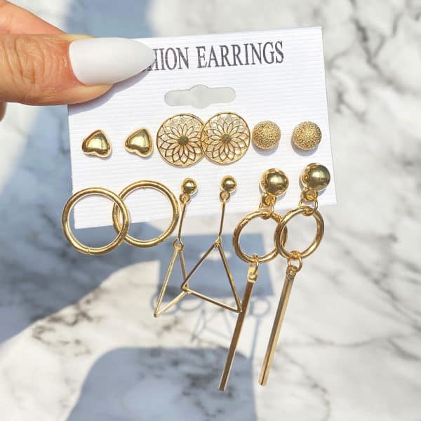 Fashion Personality Women's Geometric Earrings Set