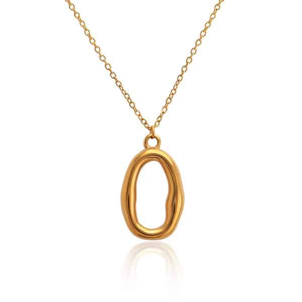 Popular Geometric Irregular Glossy Ring Snake Pendant Clavicle Chain