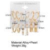 Nine Pairs Of Creative Retro Pearl Ring Earrings Set Summer Beauty