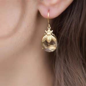 Fashion Bumblebee Drop Earrings Crystal Clear