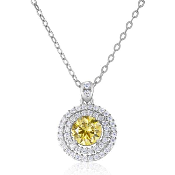 Golden Yellow Necklace Women's Sterling Silver