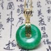 Vacuum Electroplating Emerald Green Dry Green Jade Pendant