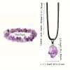 Natural Stone Amethyst Crystal Bud Irregular Rough Stone Necklace