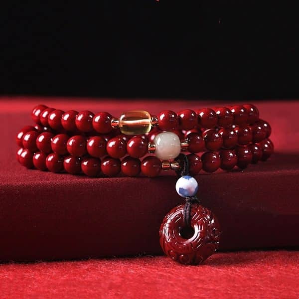 Cinnabar Wholesale Purple Gold Sand Buddha Beads Rosary Hand-woven Bracelet