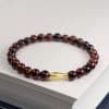 Tigereye Small Fish Pendant Handmade Beaded Bracelet