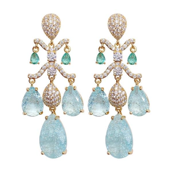 Women's Drop Shaped Diamond Zircon Earrings