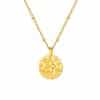 Stainless Steel Bead Necklace Twelve Constellation Embossed Round Necklace For Women