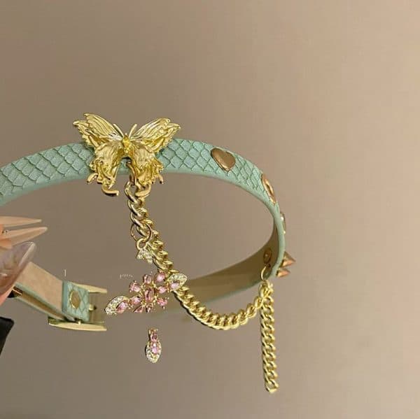 French Sweet Green Butterfly Necklace For Women