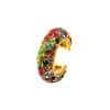 Fashion C Shape Earrings Alloy Set With Colorful Rhinestones