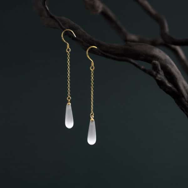 925 Sterling Silver Opal Drop Earrings