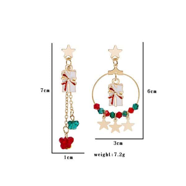 Creative Christmas Elk Star Pendant Set Jewelry Earrings