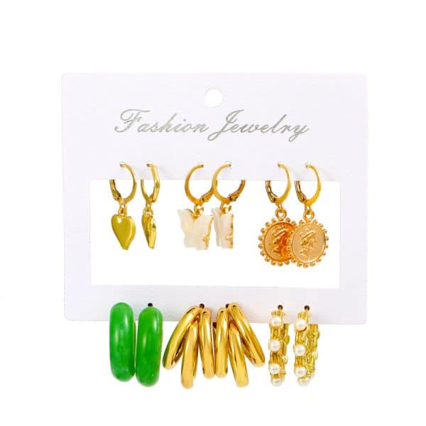 Butterfly Pearl Earring Set Combination Fashion