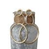 Geometric Hollow Three-ring Circle Two-color Personalized Earrings