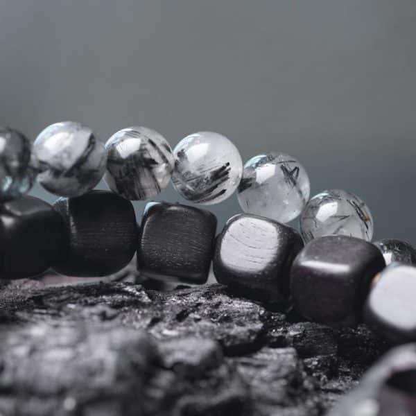 Ethnic Style Black Hair Crystal Mixed Handmade Texture Bracelet