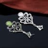 Vintage diamond cutout water drop opal earrings