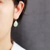 High-end Tianhe Stone Pendant Earrings Natural Stone Elegant Jewelry