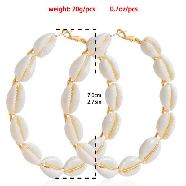 Women's Exaggerated Geometric Big Circle Shell Earrings