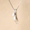 Cute Sandblasted Cat Sterling Silver Necklace Set