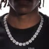 18K White Gold Plated Diamond Rock Sugar Necklace