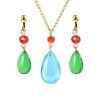 Anime Howl's Moving Castle Water Drop Resin Earrings Necklace Jewelry Set