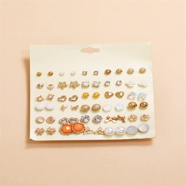 Fashion Flower All-Match 30-Piece Set Earrings