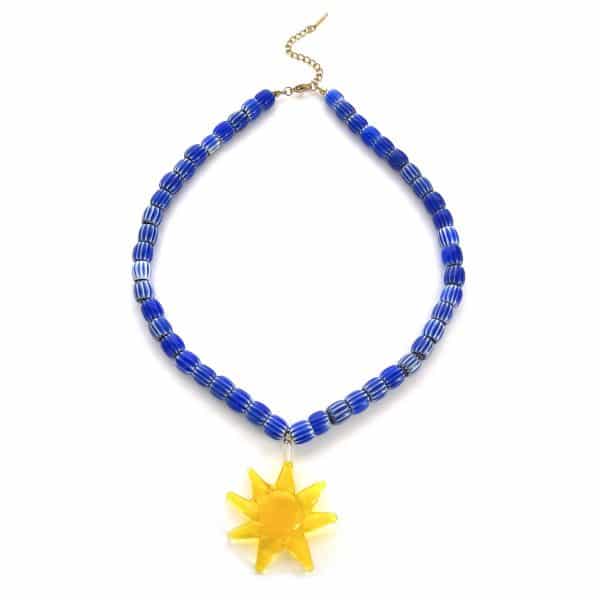 Colored Glaze Beaded Stainless Steel Dopamine Color Indie Necklace