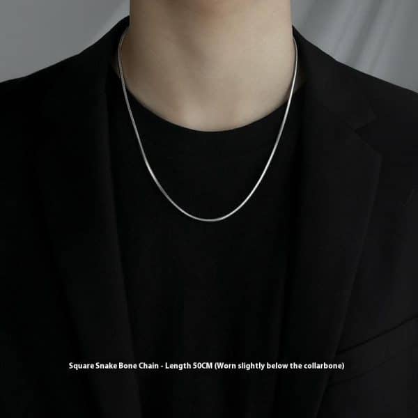Titanium Steel Necklace Men's Korean-style Simple Ins Style Snake Bone
