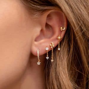 Women's Fashion Star Moon Element Earrings Set