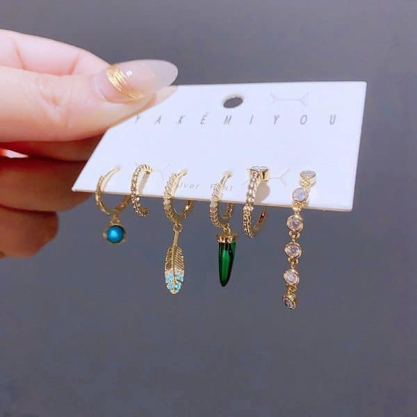 Women's Fashion Vintage Turquoise Earring Set