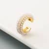 Fashion C Shape Earrings Alloy Set With Colorful Rhinestones