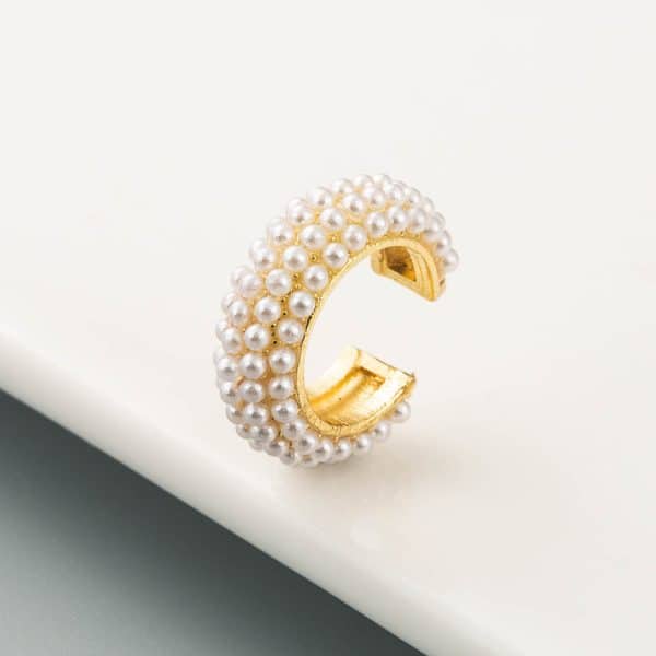 Fashion C Shape Earrings Alloy Set With Colorful Rhinestones