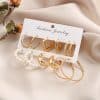 6 Pairs Simple C- Type Metal Twist Earrings Set