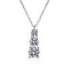Female Geometric Three-Life Stone Pendant Zircon Inlaid