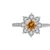 Sterling Silver 925 Moissanite Ring Female Flower Diamond