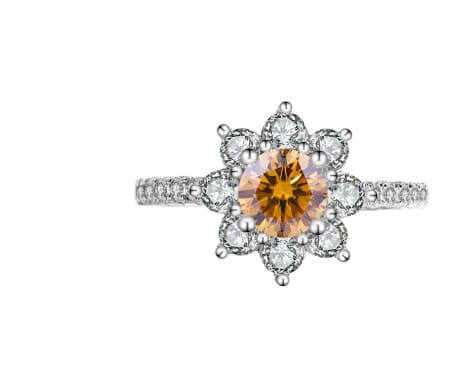 Sterling Silver 925 Moissanite Ring Female Flower Diamond