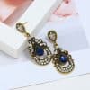 Drop-shaped Retro Alloy Diamond Earrings