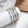 Hollow Cross Colorful Crystals Inlaid Open-ended Bracelet Sweet And Cool Temperament