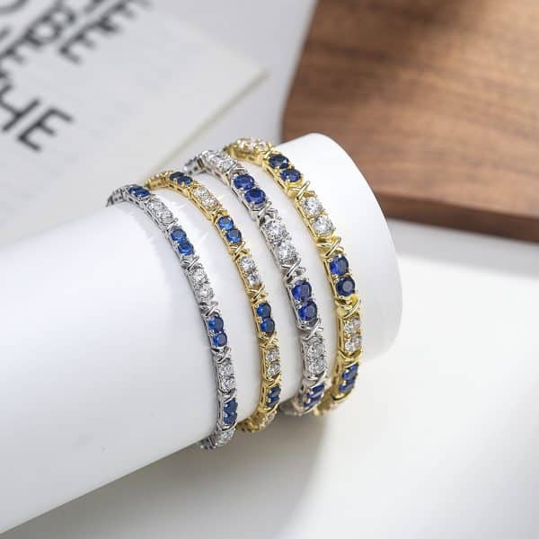 Hollow Cross Colorful Crystals Inlaid Open-ended Bracelet Sweet And Cool Temperament
