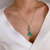 Classic Princess Pendant Stud Earrings Jewelry Set