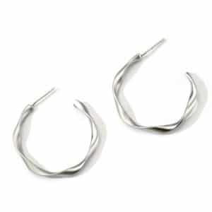 Geometric wave circle earrings